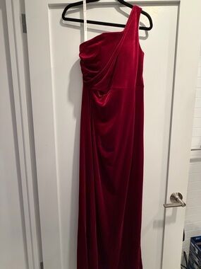 Azazie Argan Velvet Dress in Burgundy